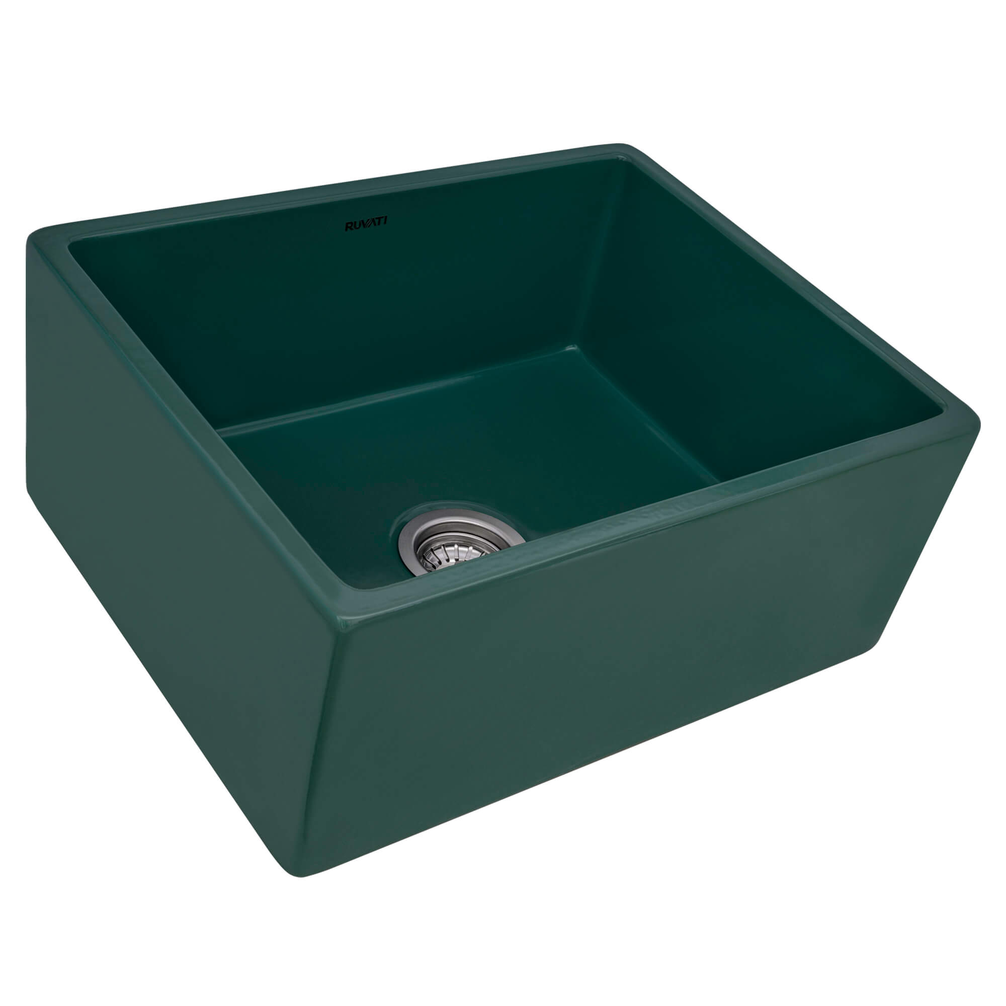 Ruvati 23" Fireclay Farmhouse Sink in Emerald Green