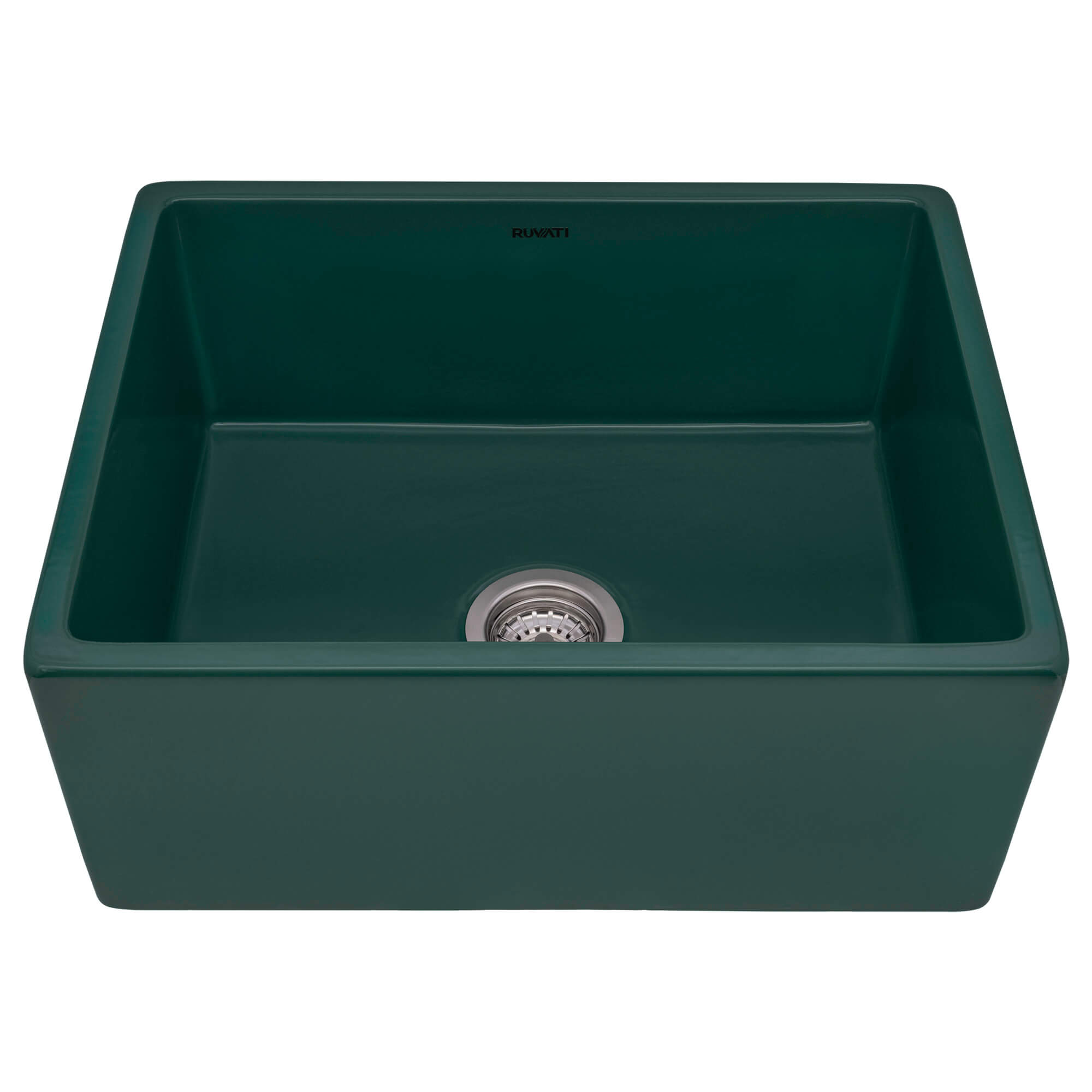 Ruvati 23" Fireclay Farmhouse Sink in Emerald Green