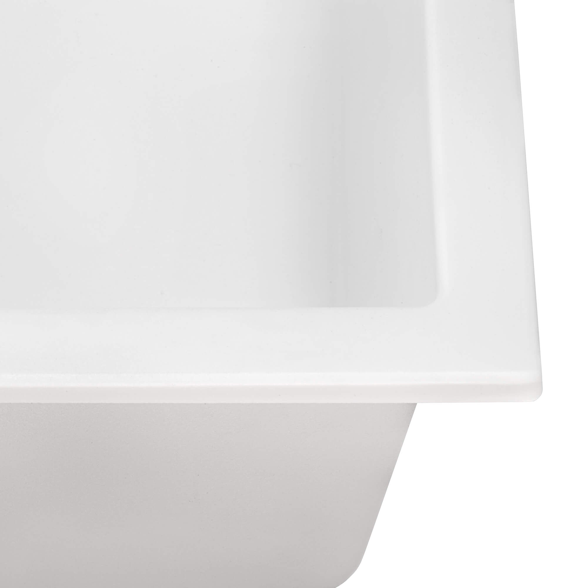 Ruvati 23" White Granite Composite Undermount Single Bowl Kitchen Sink