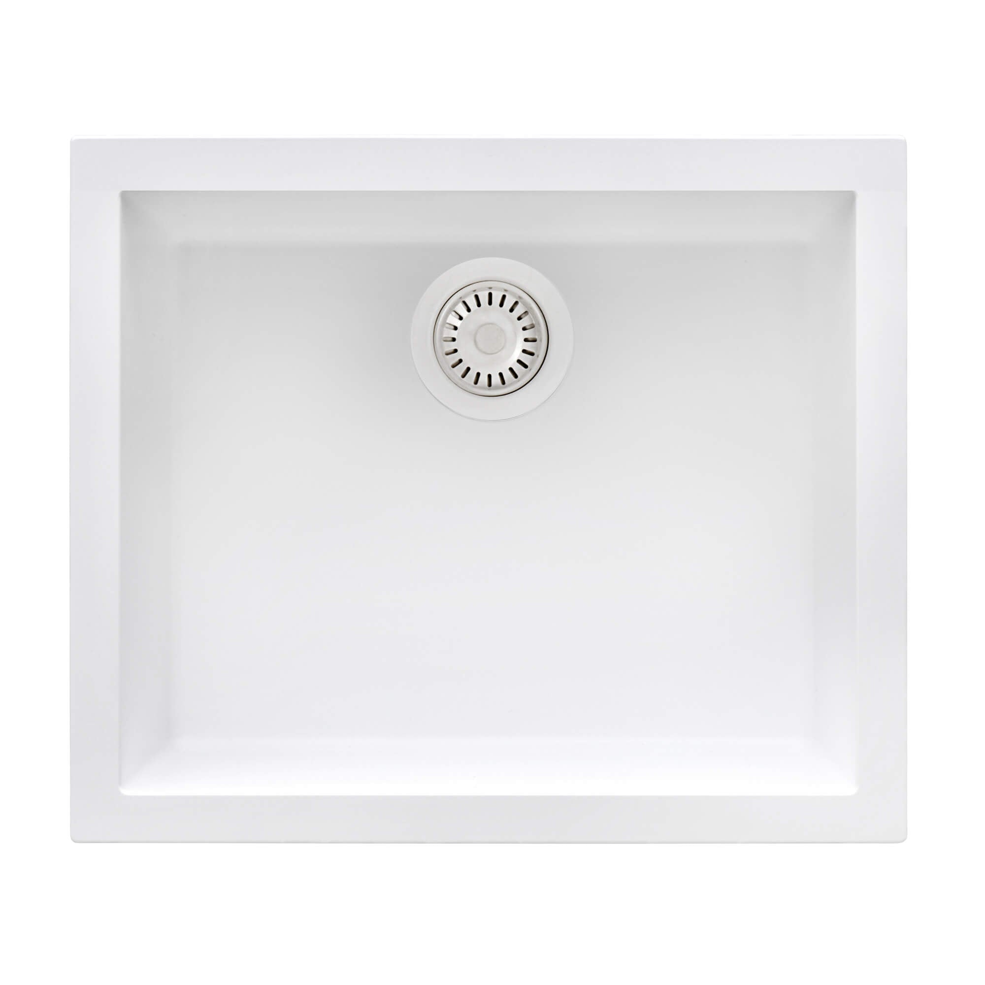 Ruvati 23" White Granite Composite Undermount Single Bowl Kitchen Sink