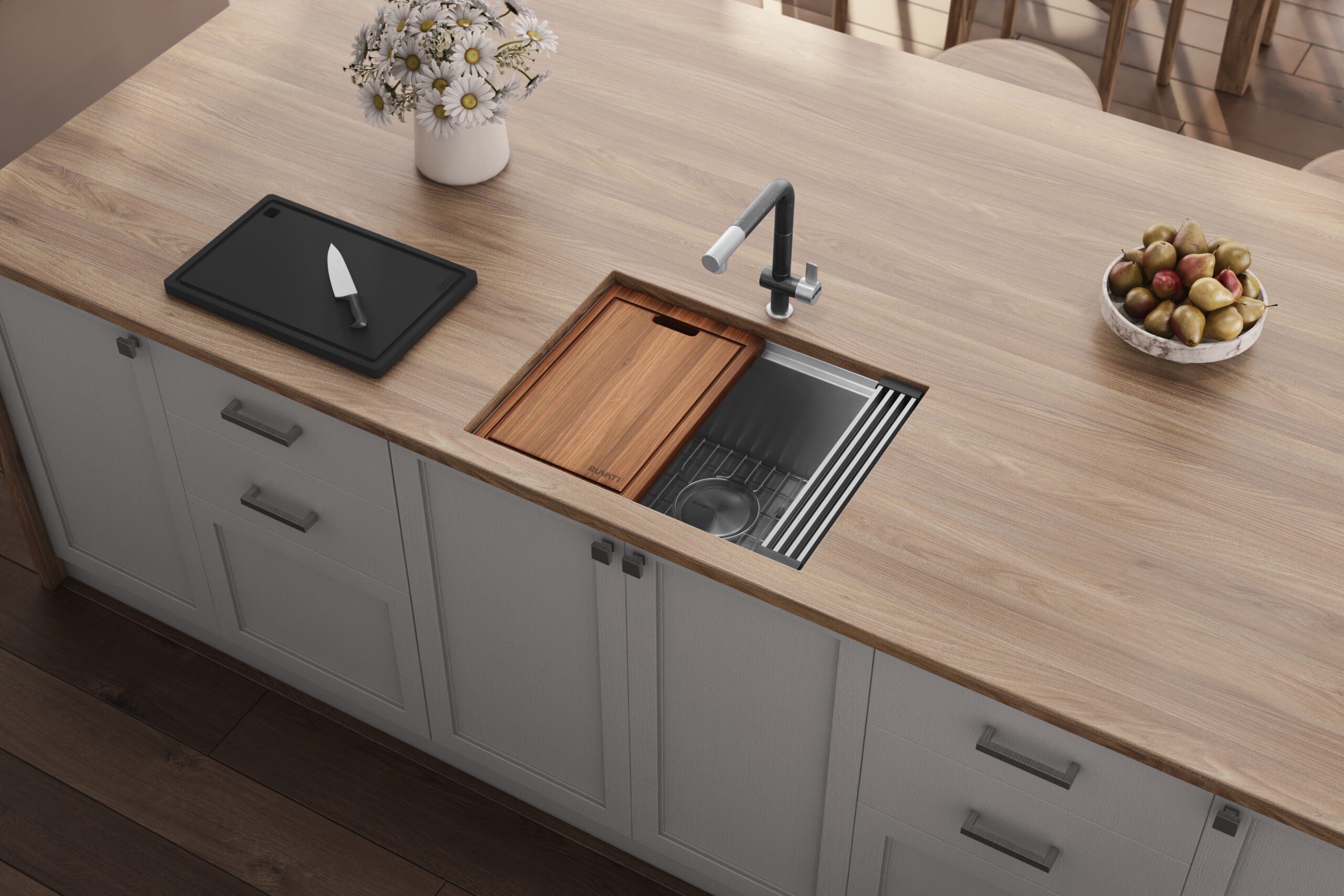 Ruvati 24" Undermount Stainless Workstation Kitchen Sink