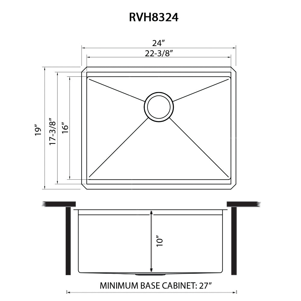 Ruvati 24" Undermount Stainless Workstation Kitchen Sink
