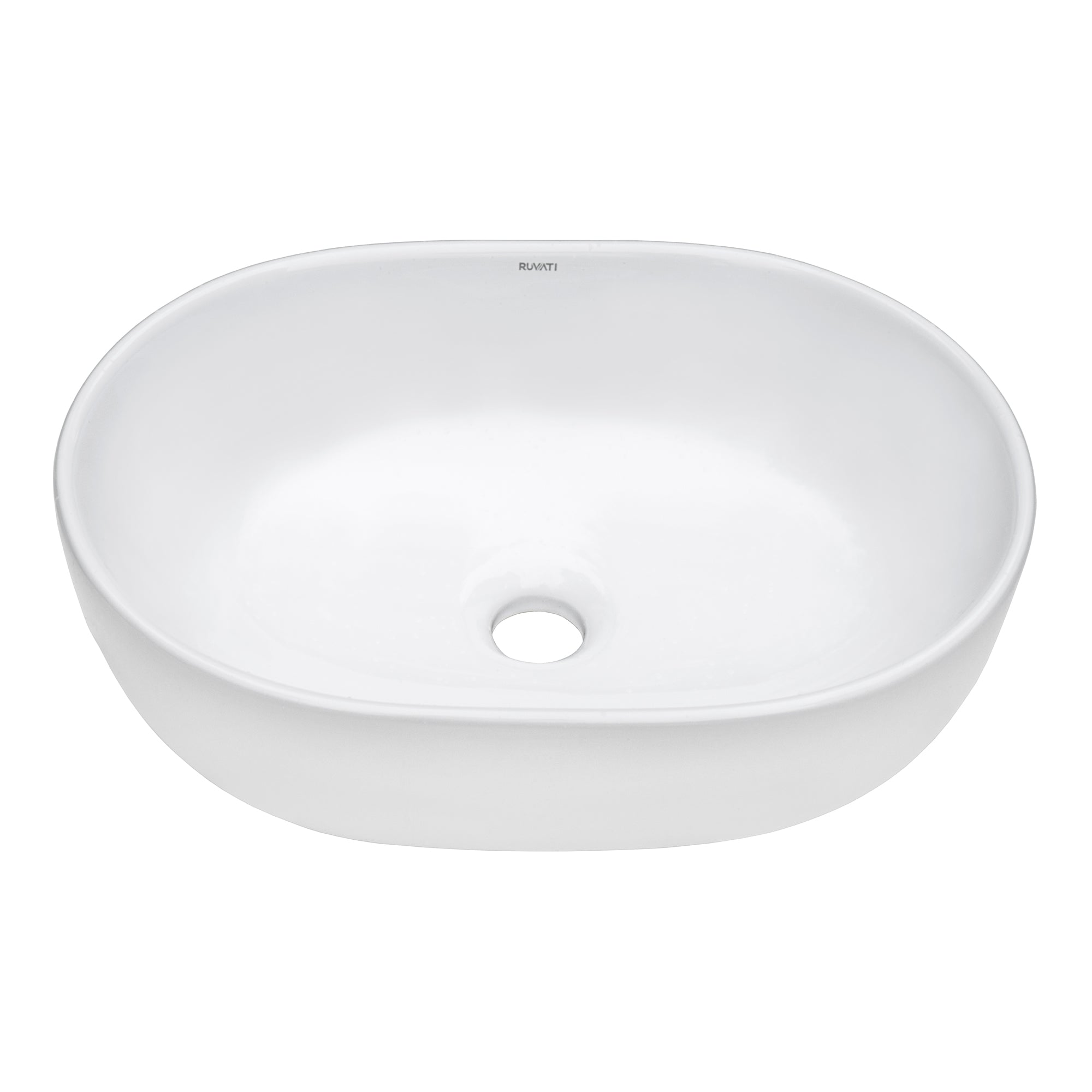 Ruvati 24" x 16" Oval Bathroom Vessel Sink in White