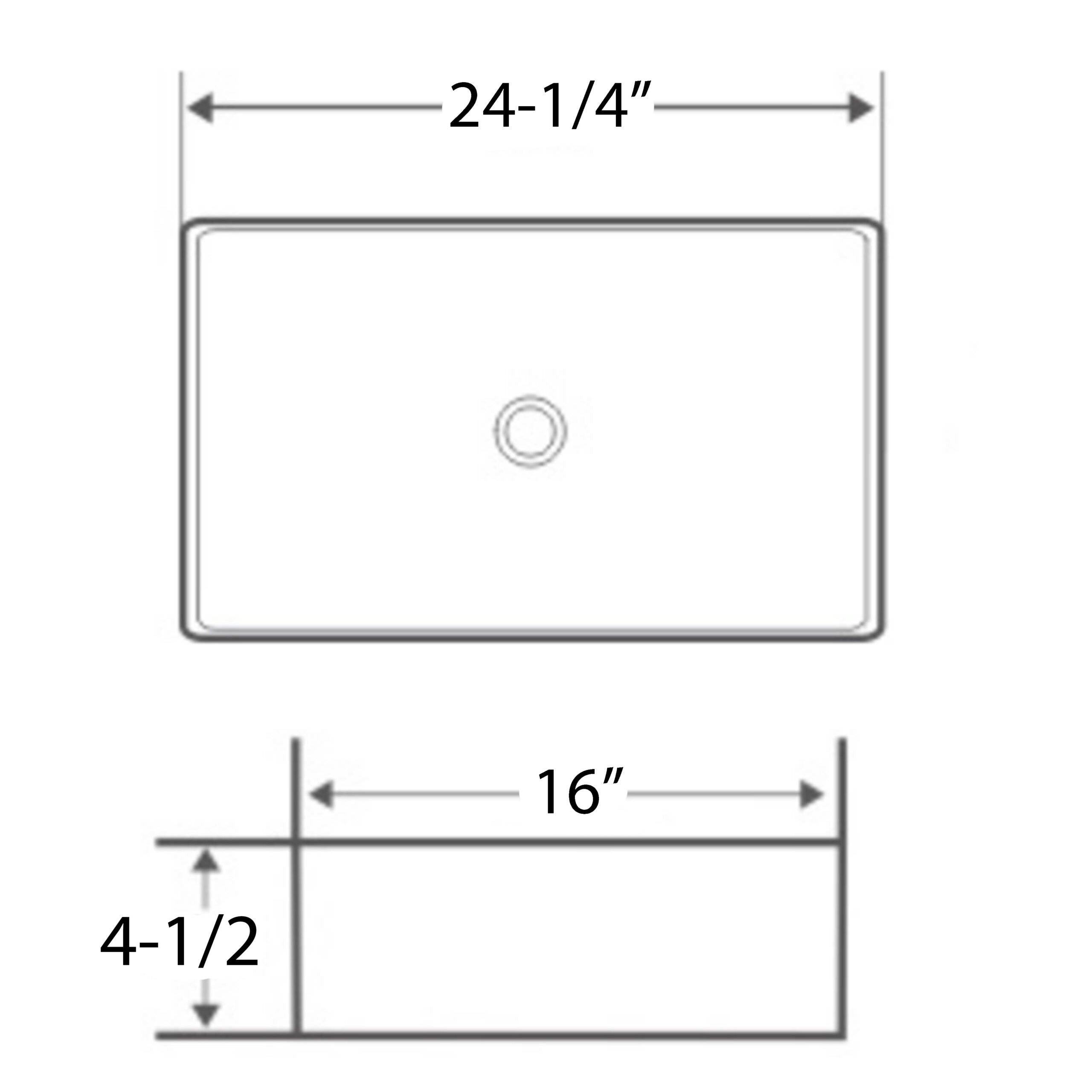 Ruvati 24" x 16" Rectangular Bathroom Vessel Sink in White