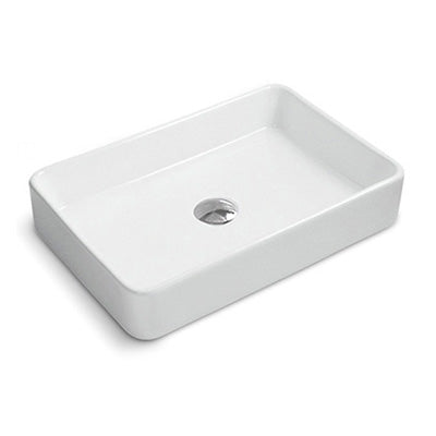Ruvati 24" x 16" Rectangular Bathroom Vessel Sink in White