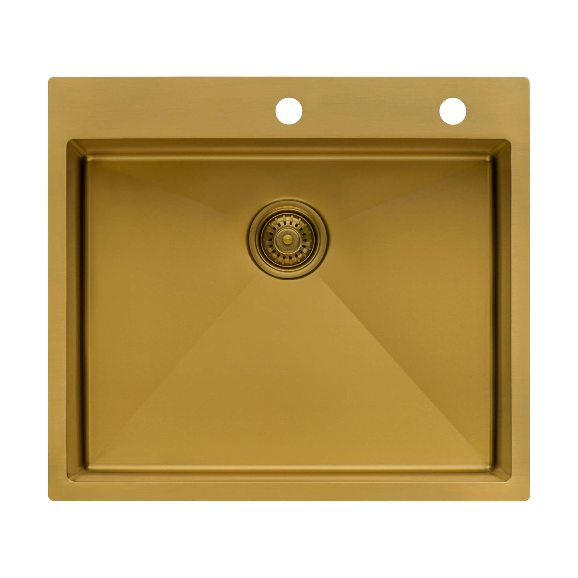 Ruvati 25" Brass Matte Gold Single Bowl Topmount Kitchen Sink