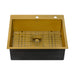 Ruvati 25" Brass Matte Gold Single Bowl Topmount Kitchen Sink