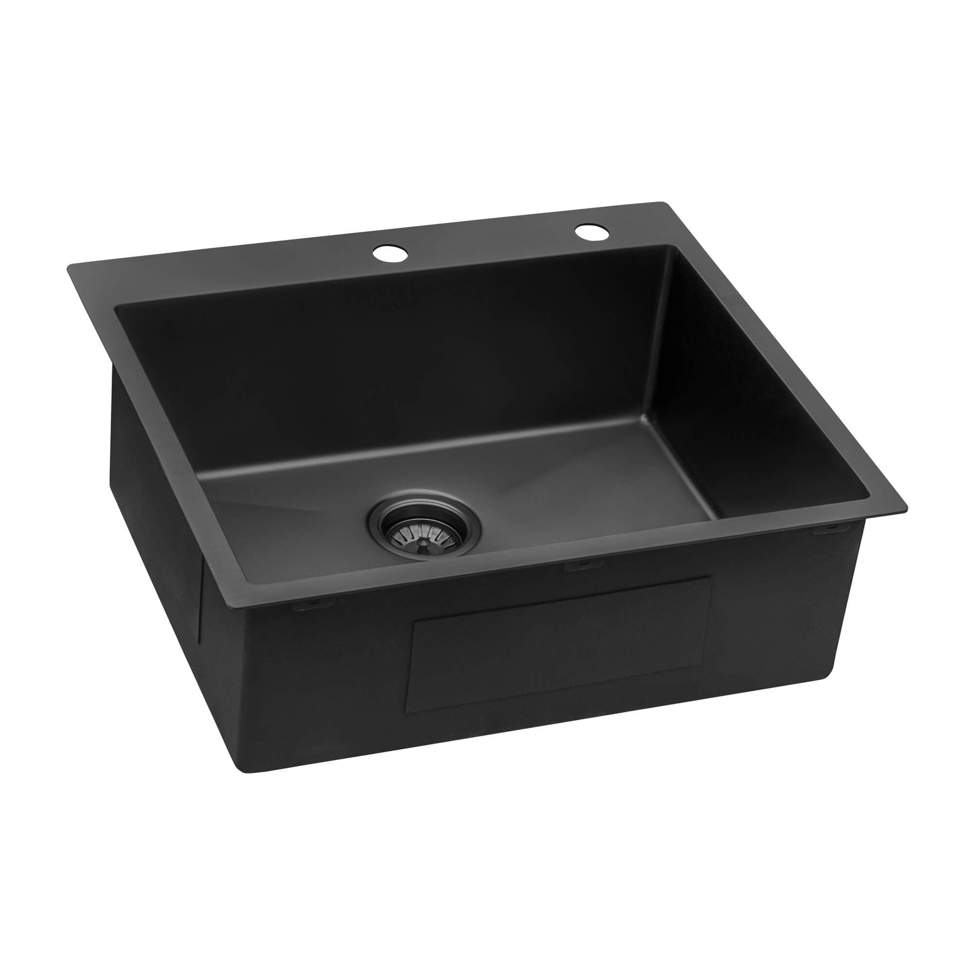 Ruvati 25" Gunmetal Stainless Steel Topmount Single Bowl Kitchen Sink