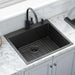 Ruvati 25" Gunmetal Stainless Steel Topmount Single Bowl Kitchen Sink