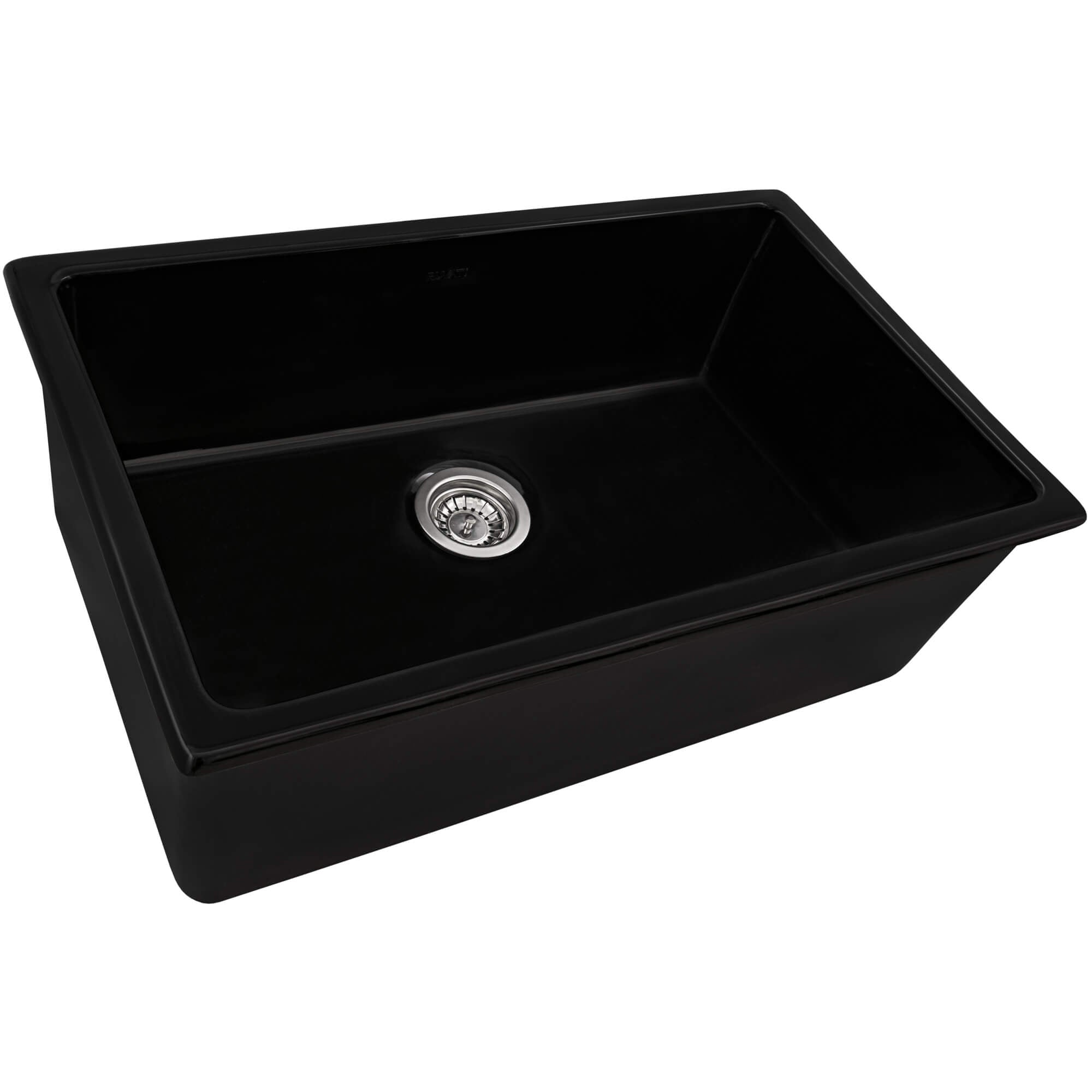Ruvati 27" Black Fireclay Kitchen Sink | Made in Italy