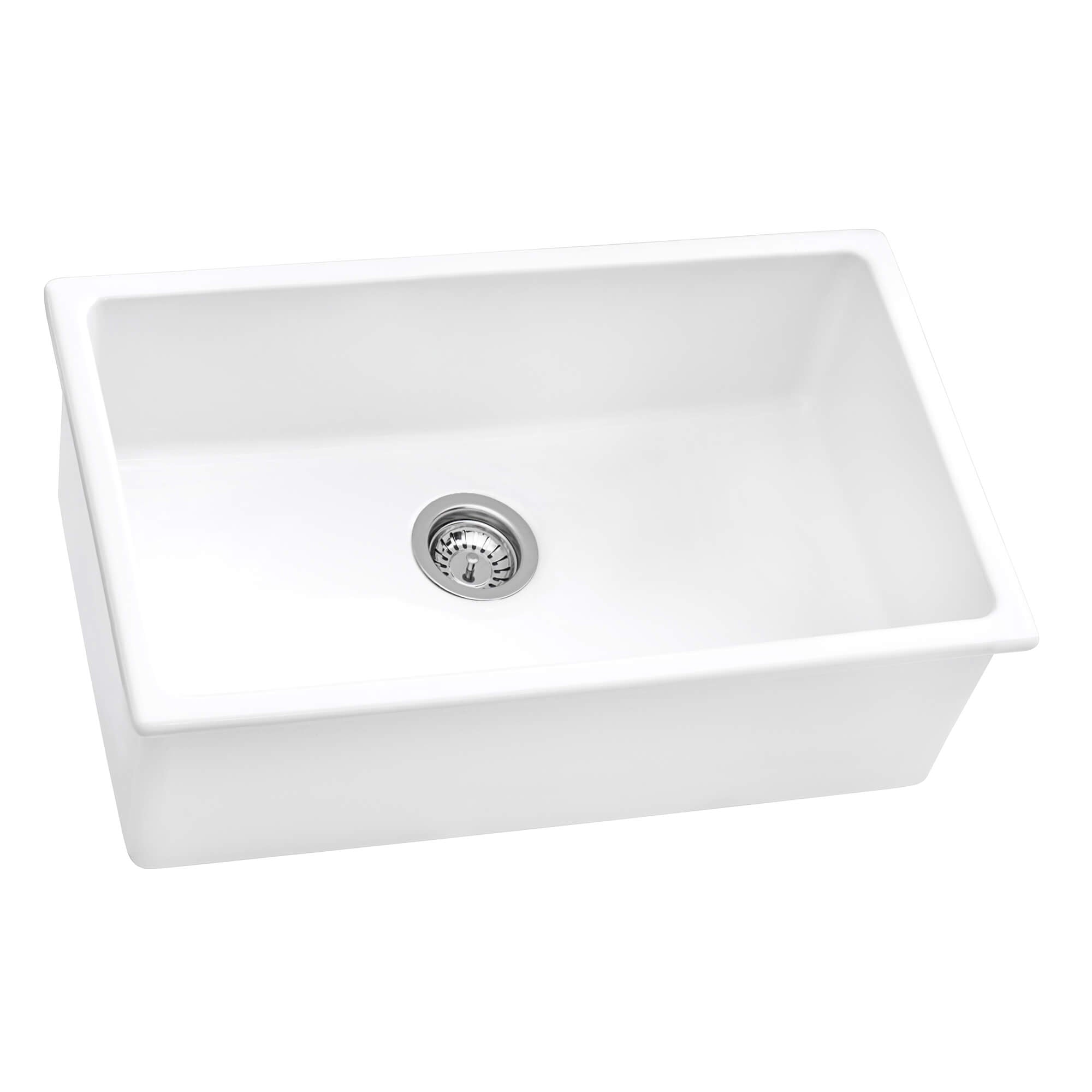 Ruvati 27" White Fireclay Kitchen Sink | Made in Italy