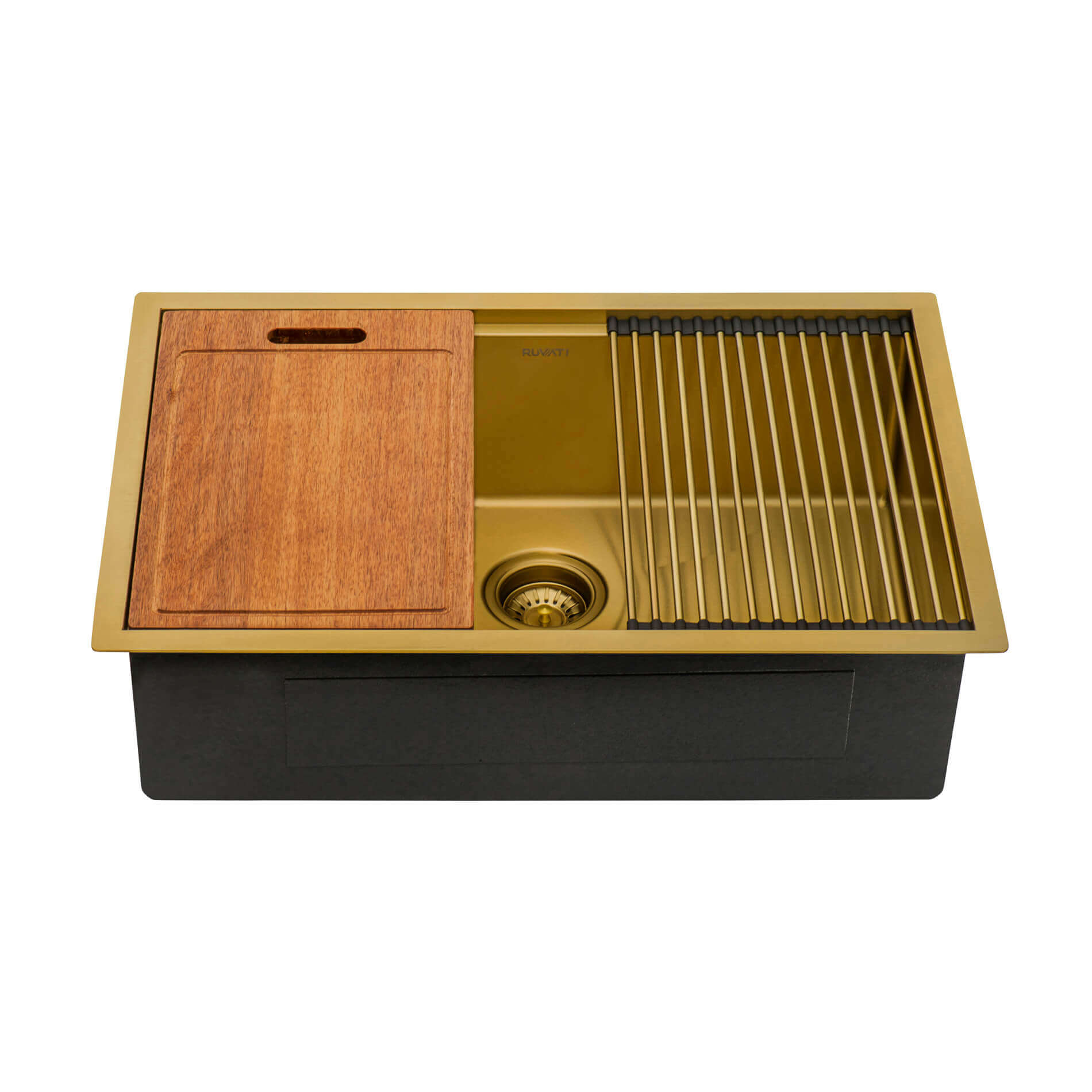 Ruvati 30" Matte Gold Undermount Workstation Kitchen Sink