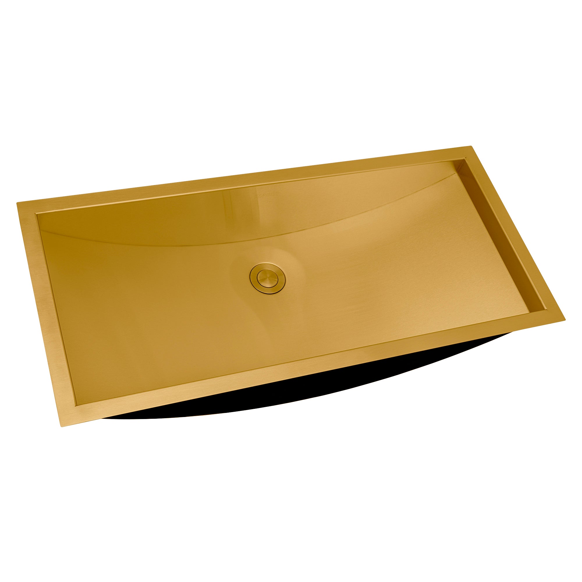 Ruvati 30 x 14" Brushed Gold Stainless Steel Undermount Rectangular Bathroom Sink