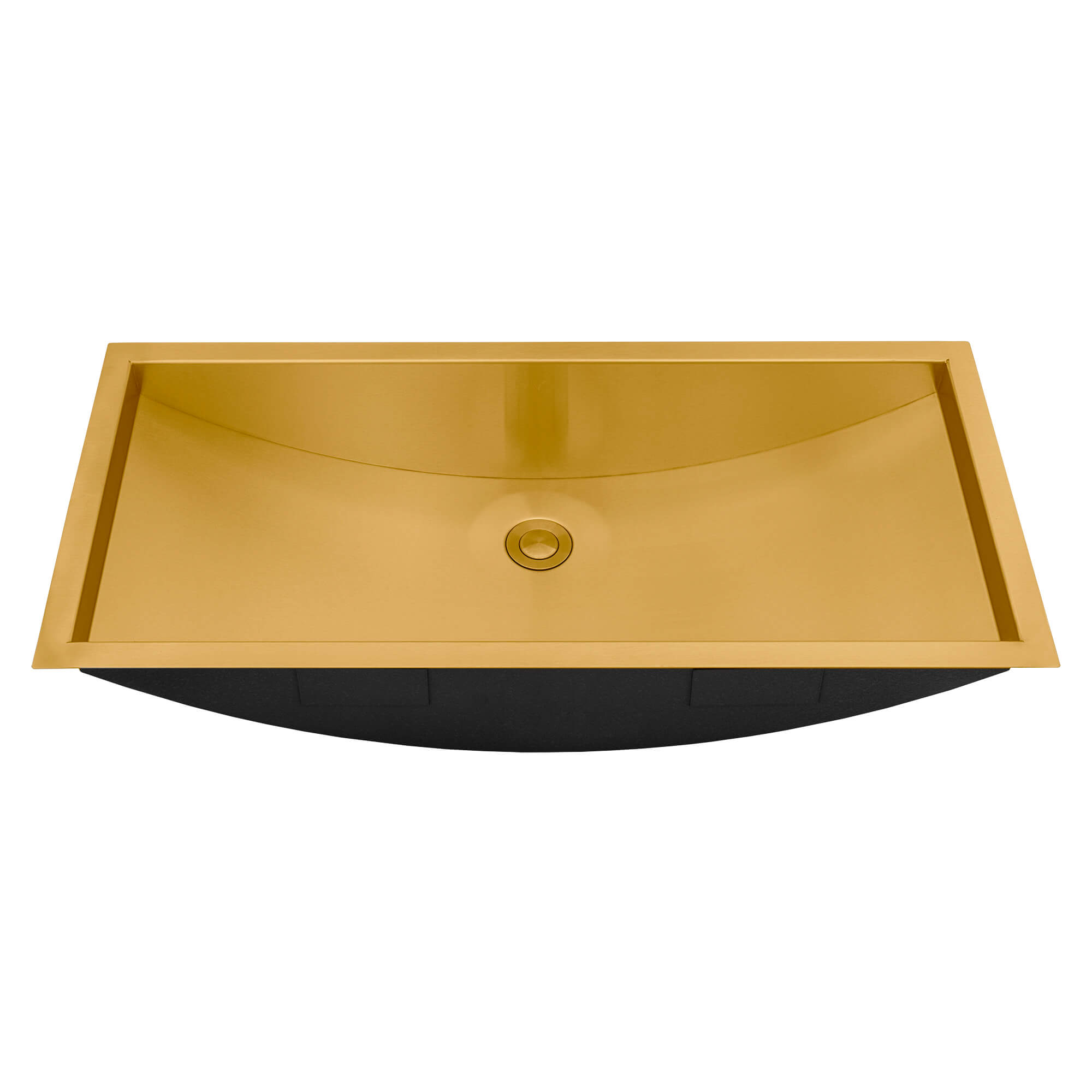 Ruvati 30 x 14" Brushed Gold Stainless Steel Undermount Rectangular Bathroom Sink