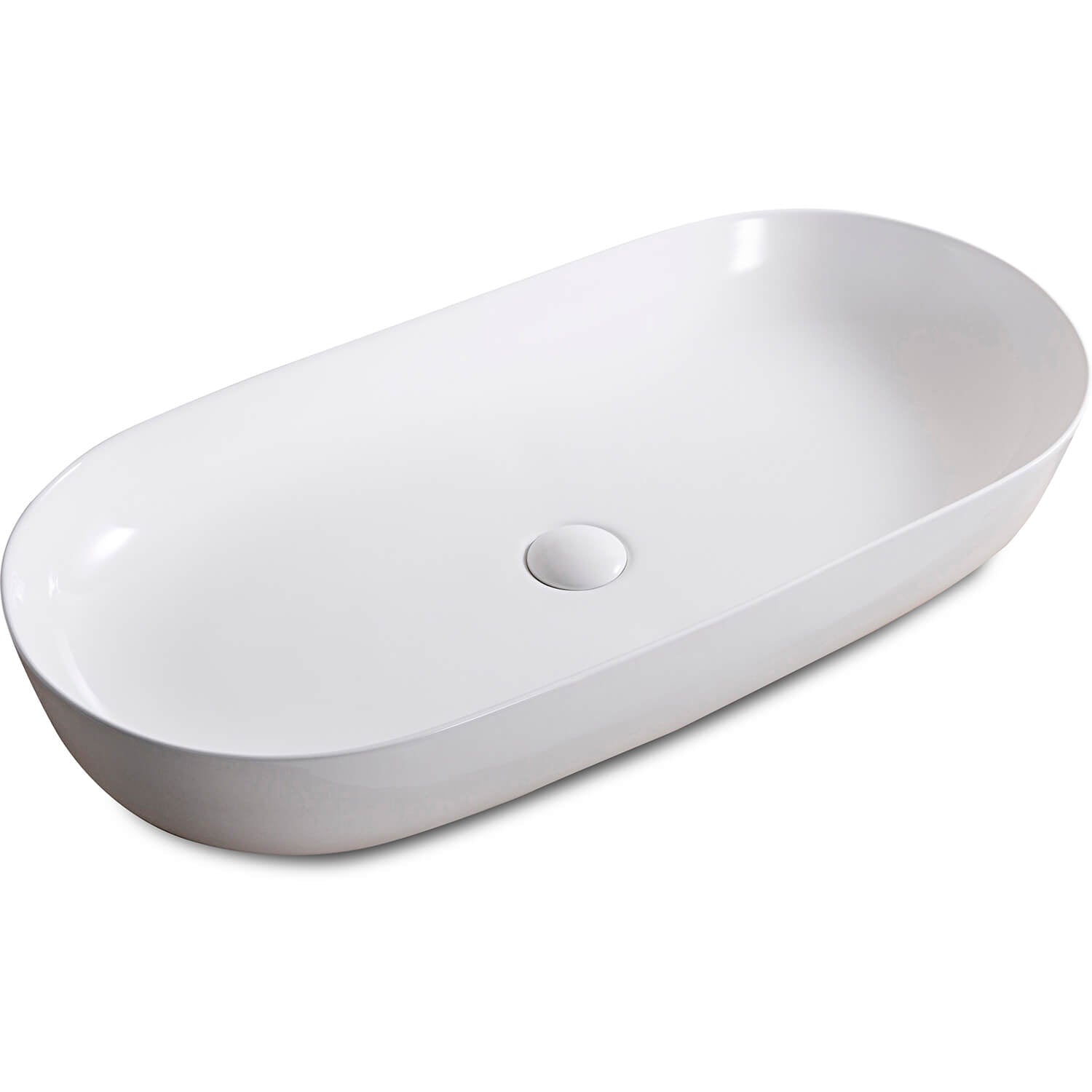 Ruvati 32" x 16" Oval Bathroom Vessel Sink in White