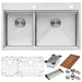 Ruvati 33" Drop-in 40/60 Workstation Double Bowl Sink