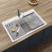 Ruvati 33" Granite Composite Workstation Drop-in Topmount Kitchen Sink Matte White - RVG1302WH