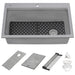 Ruvati 33" Granite Composite Workstation Drop-in Topmount Kitchen Sink Urban Gray - RVG1302UG