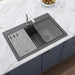 Ruvati 33" Granite Composite Workstation Drop-in Topmount Kitchen Sink Urban Gray - RVG1302UG