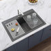 Ruvati 33" Granite Composite Workstation Drop-in Topmount Kitchen Sink Urban Gray - RVG1302UG