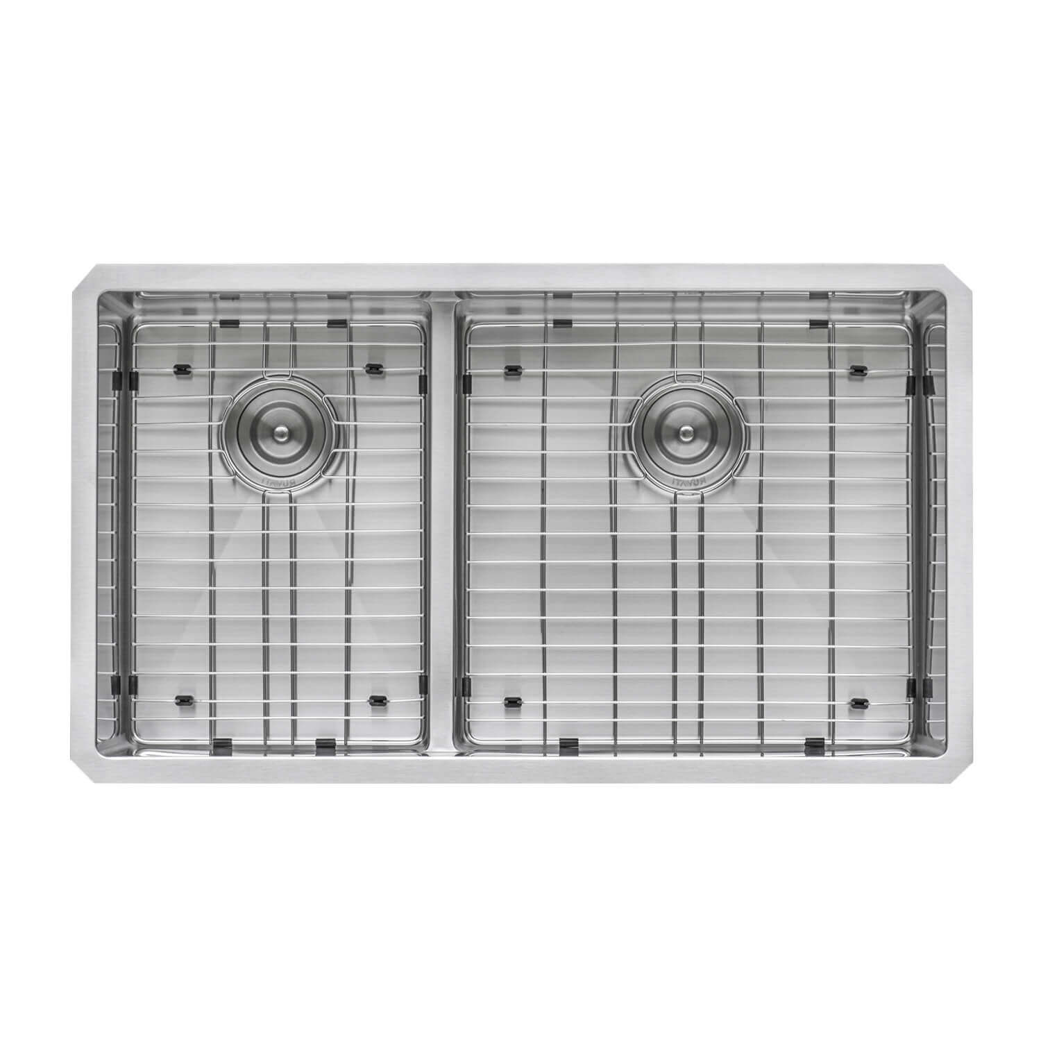 Ruvati 33" Low-Divide Undermount 40/60 Double Bowl Sink