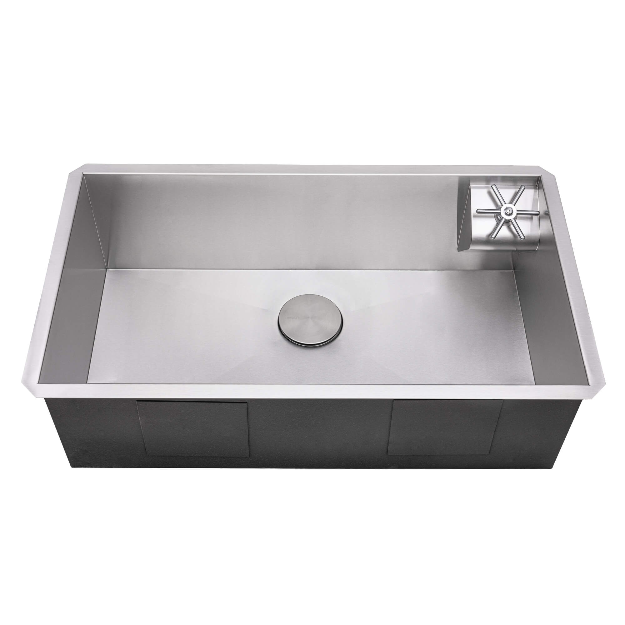 Ruvati 33" Single Bowl Kitchen Sink with Glass Rinser