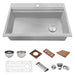 Ruvati 33" Stainless Topmount Two-Tiered Workstation Kitchen Sink