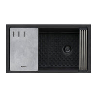 Ruvati 33" Undermount Composite Workstation Sink in Black