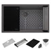 Ruvati 33" Undermount Workstation Granite Composite Kitchen Sink Urban Gray - RVG2306UG