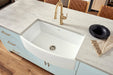 Ruvati 33" White Fireclay Bow-Front Farmhouse Kitchen Sink