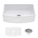 Ruvati 33" White Fireclay Bow-Front Farmhouse Kitchen Sink