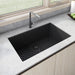 Ruvati 33" x 19" Granite Composite Undermount Single Bowl Kitchen Sink - Midnight Black