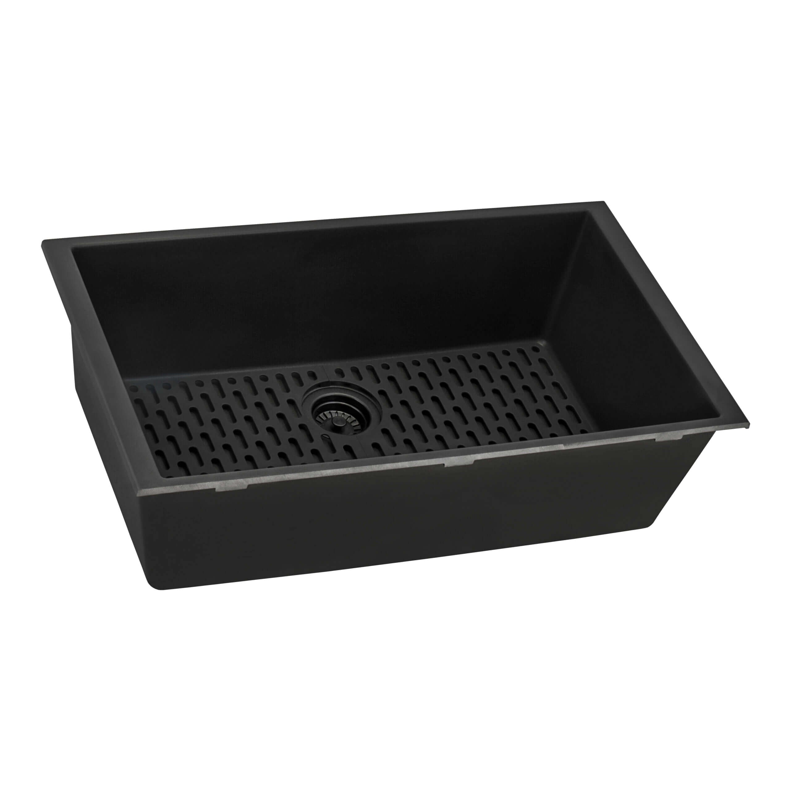 Ruvati 33" x 19" Granite Composite Undermount Single Bowl Kitchen Sink - Midnight Black