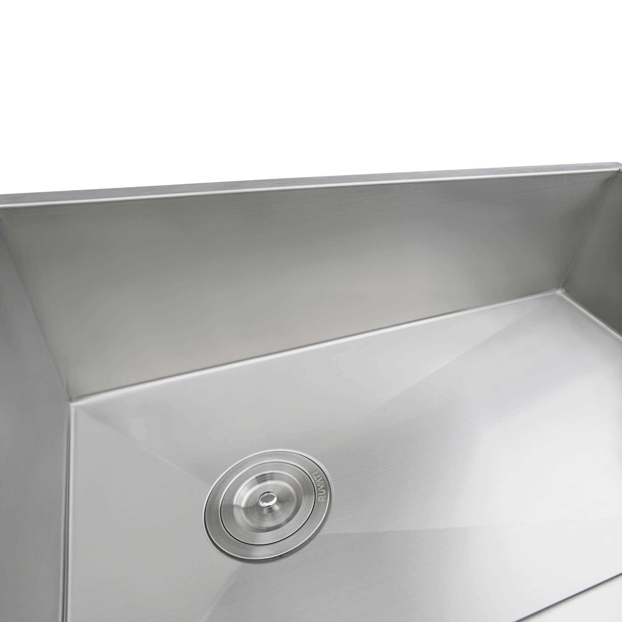 Ruvati 36" Slope Bottom Offset Drain Undermount 16 Gauge Stainless Kitchen Sink