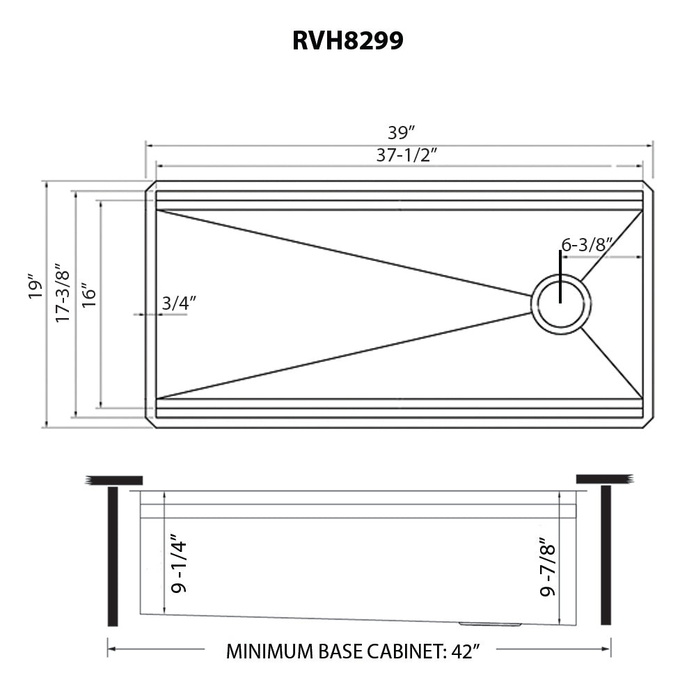 Ruvati 39" Dual Tier Undermount Workstation Kitchen Sink