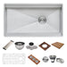 Ruvati 39" Dual Tier Undermount Workstation Kitchen Sink