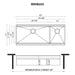 Ruvati 45" Double Bowl Undermount Workstation Two-Tiered Ledge Kitchen Sink