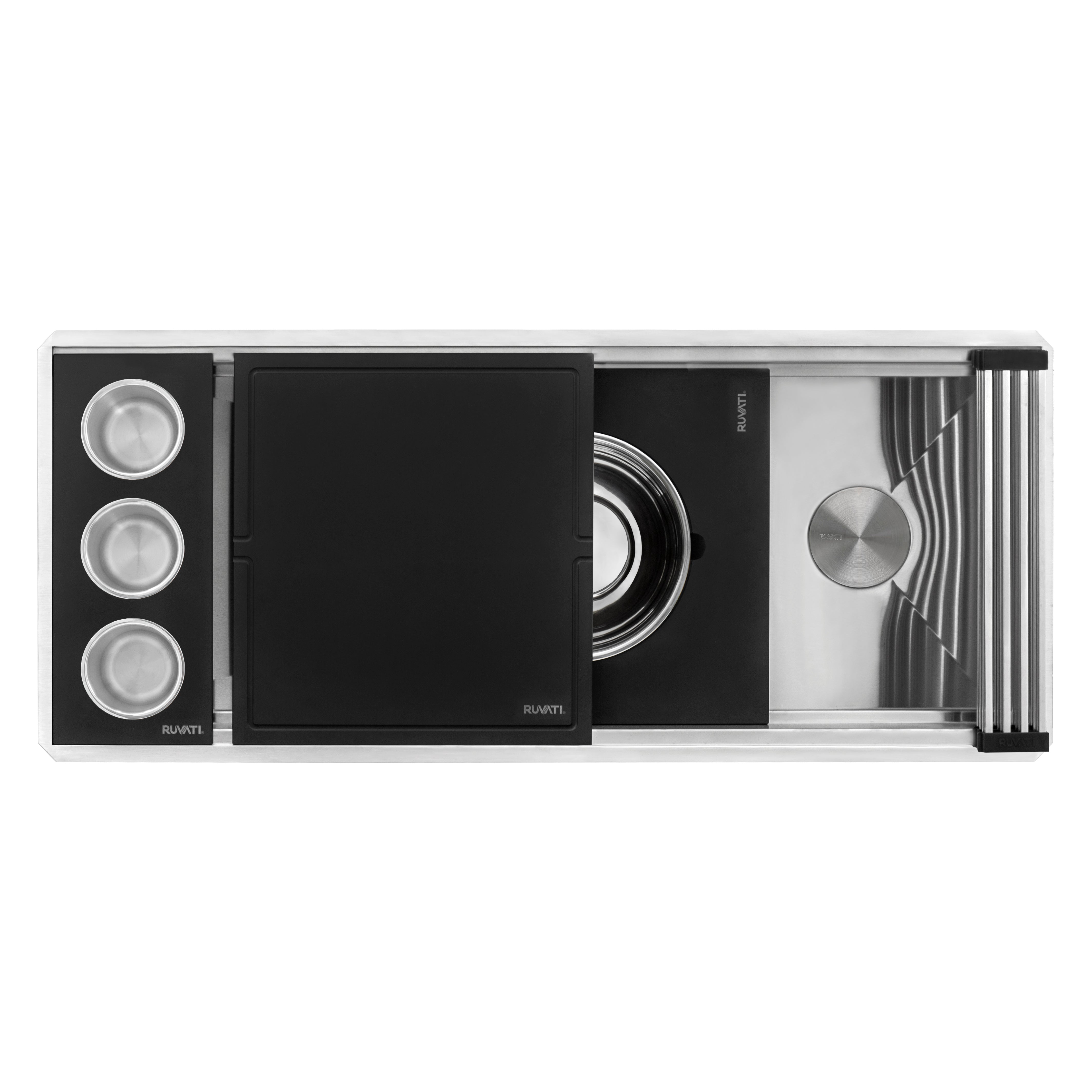 Ruvati 45" Undermount Dual-Tier Workstation Kitchen Sink