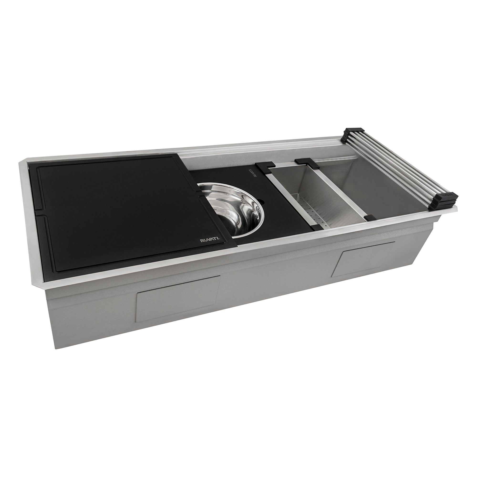 Ruvati 45" Undermount Dual-Tier Workstation Kitchen Sink