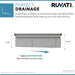 Ruvati 45" Undermount Dual-Tier Workstation Kitchen Sink