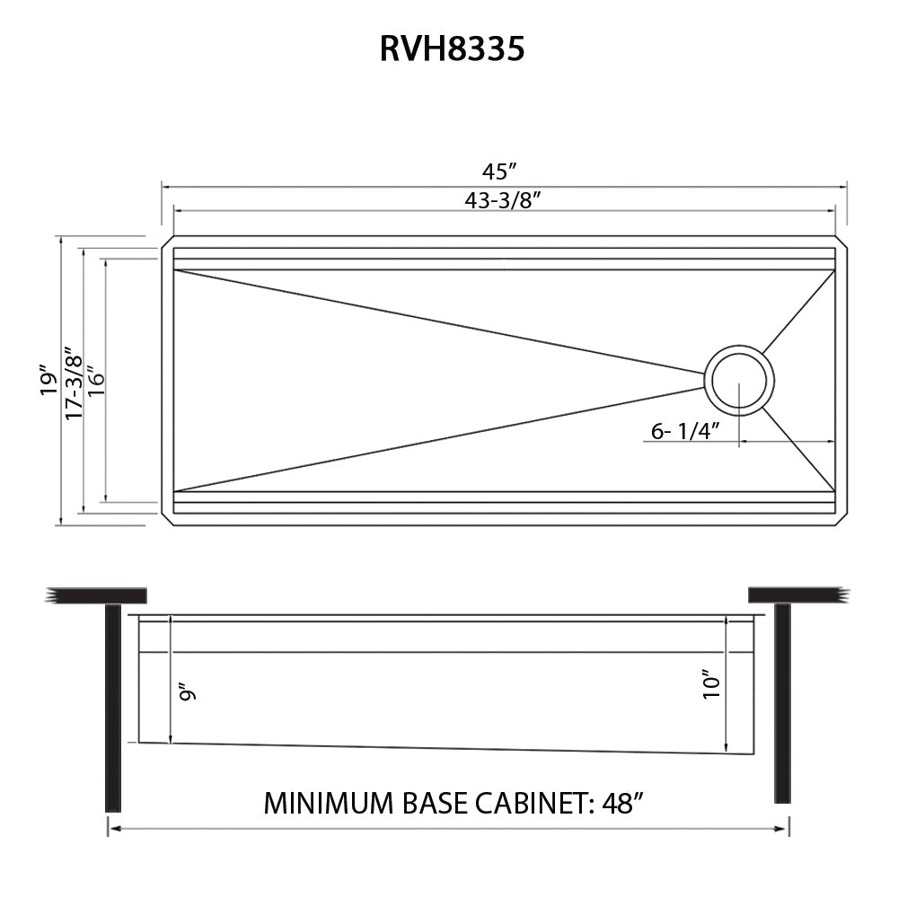 Ruvati 45" Undermount Dual-Tier Workstation Kitchen Sink