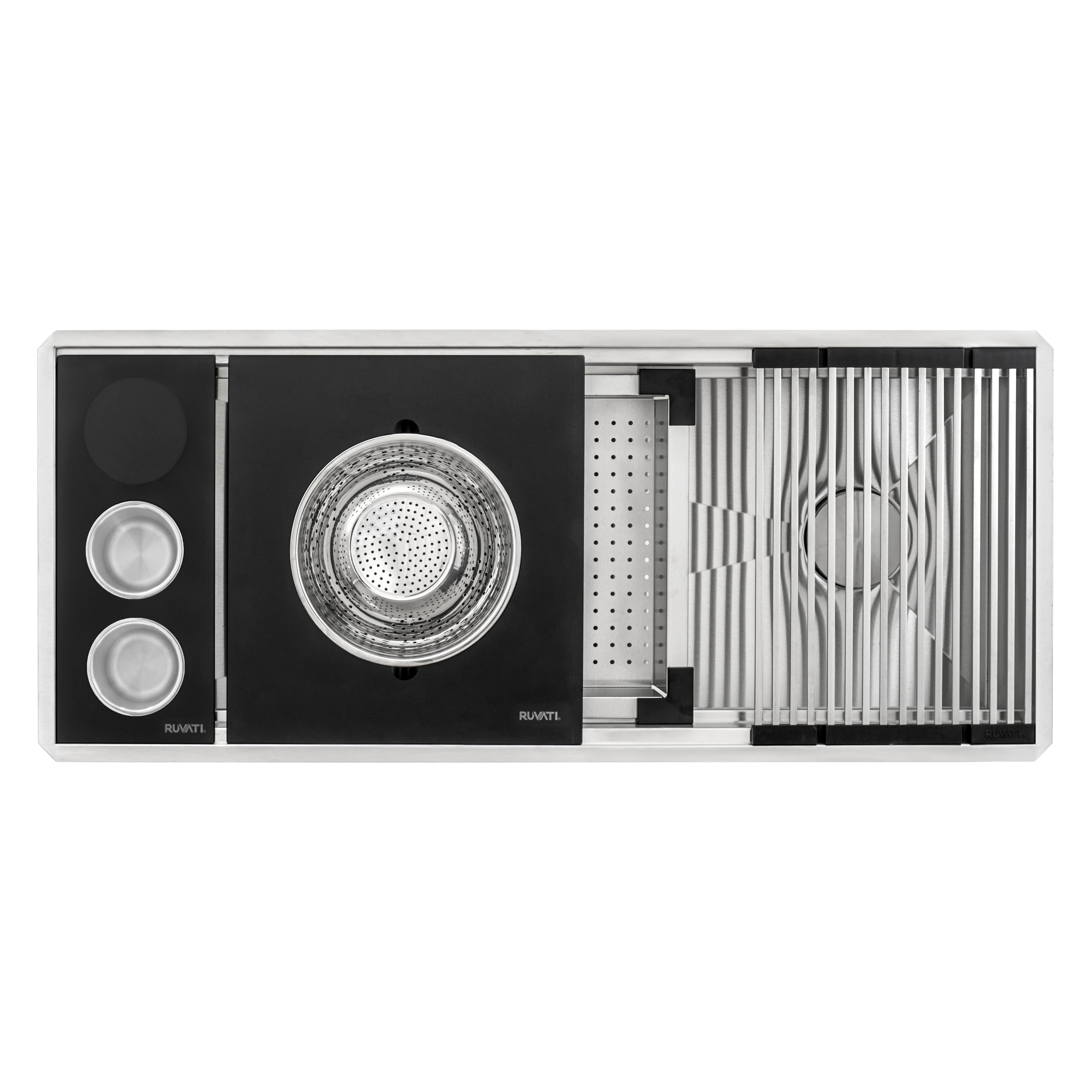 Ruvati 45" Undermount Dual-Tier Workstation Kitchen Sink