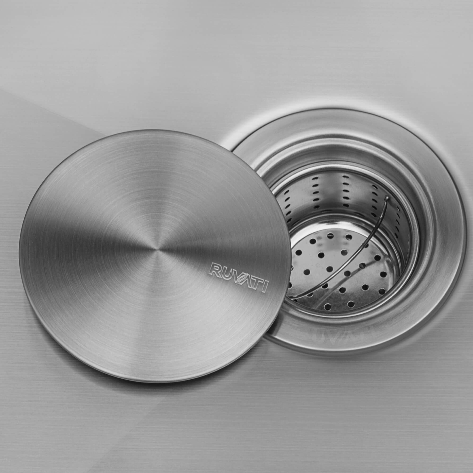 Ruvati Drain Cover for Kitchen Sink and Garbage Disposal in Brushed Stainless Steel