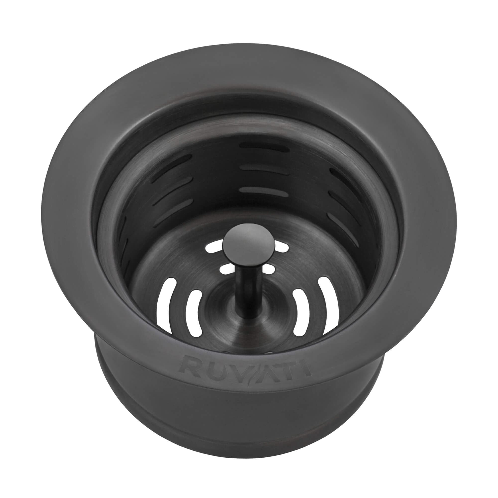 Ruvati Extended Garbage Disposal Flange with Deep Basket Strainer in PVD