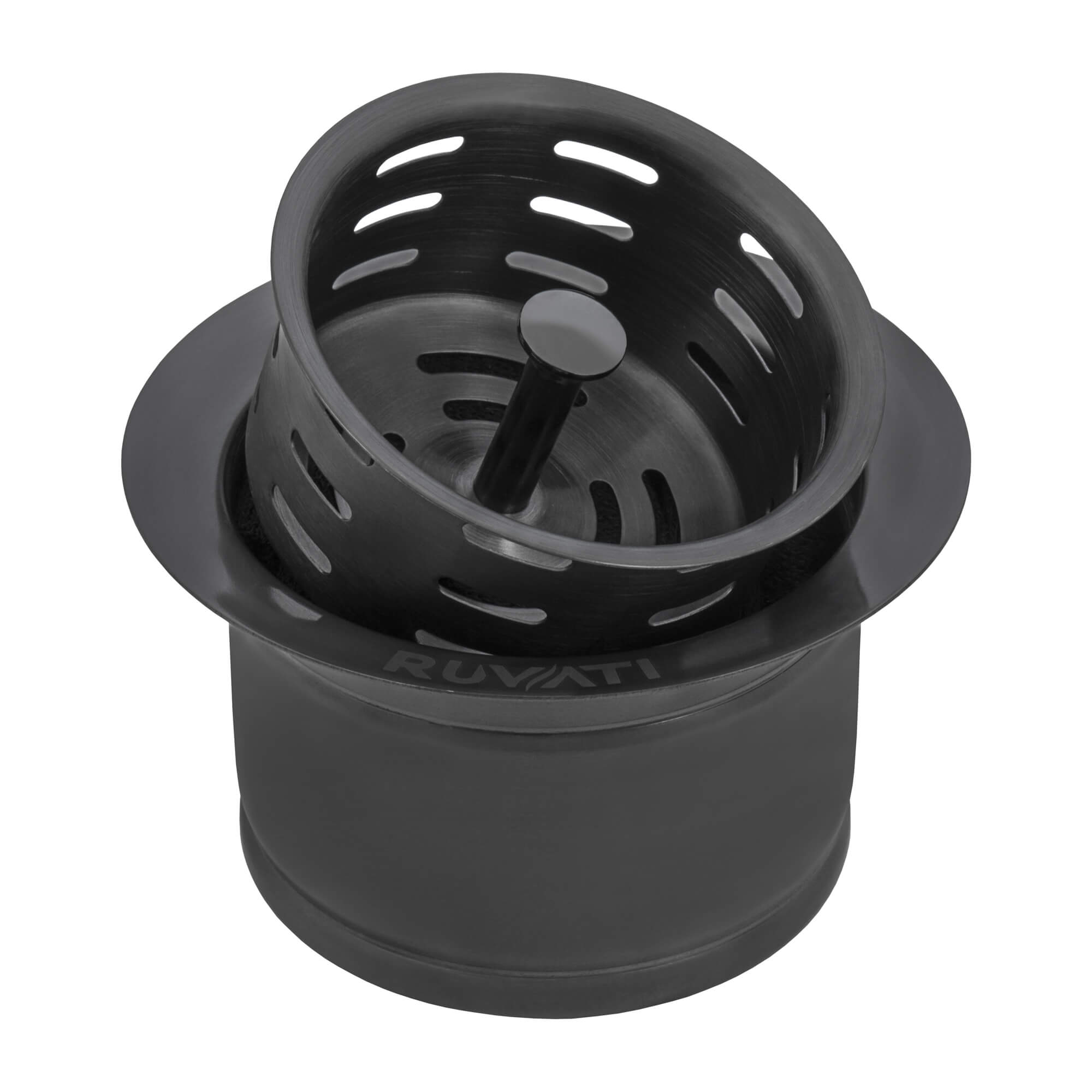 Ruvati Extended Garbage Disposal Flange with Deep Basket Strainer in PVD