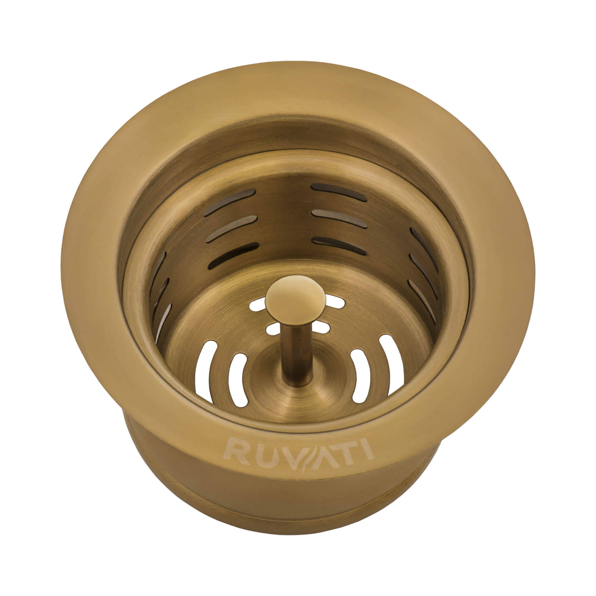 Ruvati Extended Garbage Disposal Flange with Deep Basket Strainer in PVD