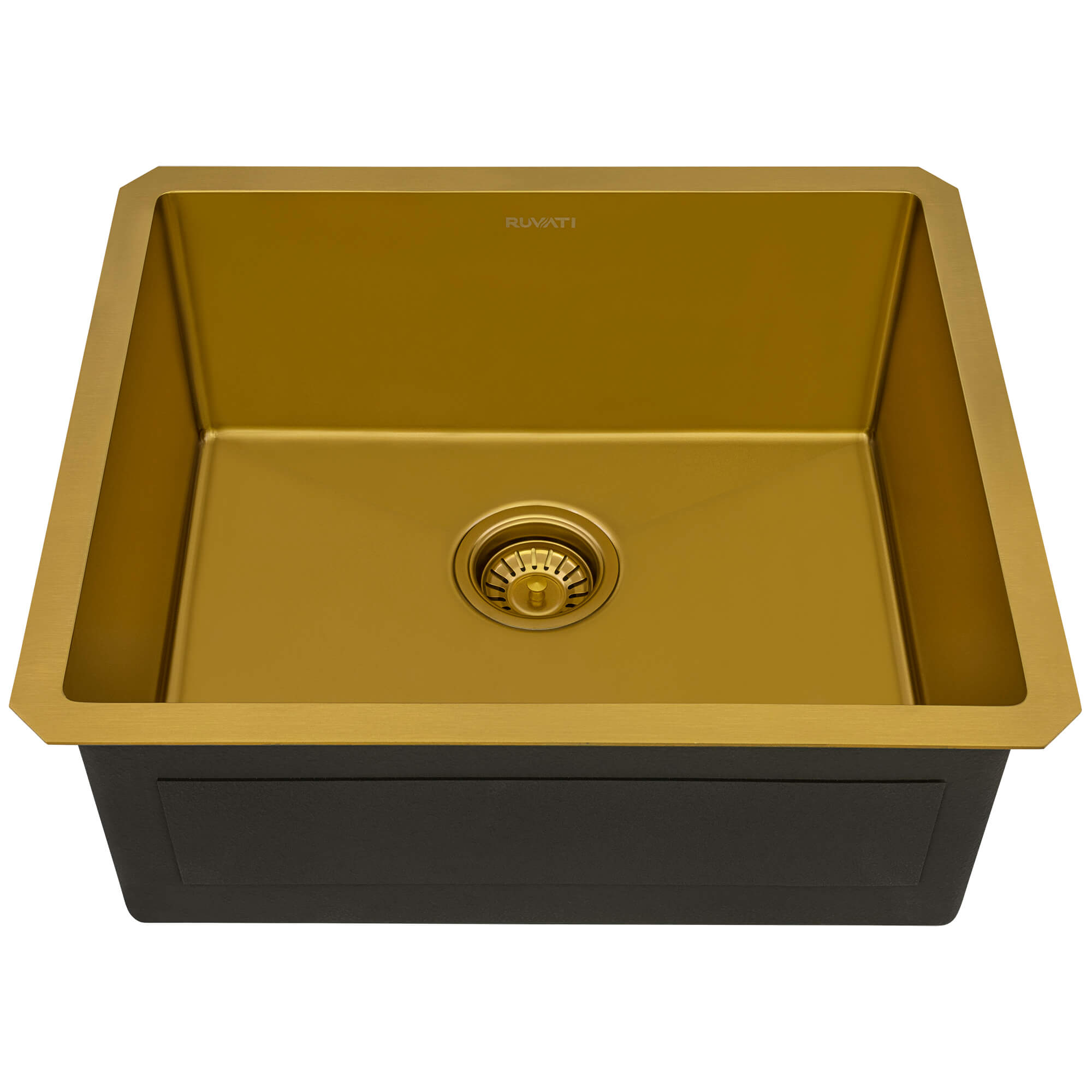 Ruvati RVH7121GG 21" Undermount Tight Radius Matte Gold Stainless Steel Single Bowl Kitchen Sink