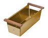 Ruvati Workstation Sink Replacement Colander 17 inch Gold Stainless Steel with Wooden Handles - RVA1317GG