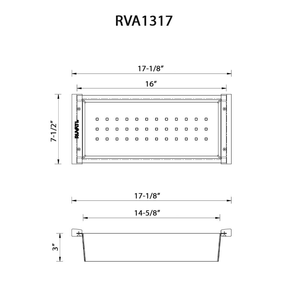 Ruvati Workstation Sink Replacement Colander 17 inch Gold Stainless Steel with Wooden Handles - RVA1317GG