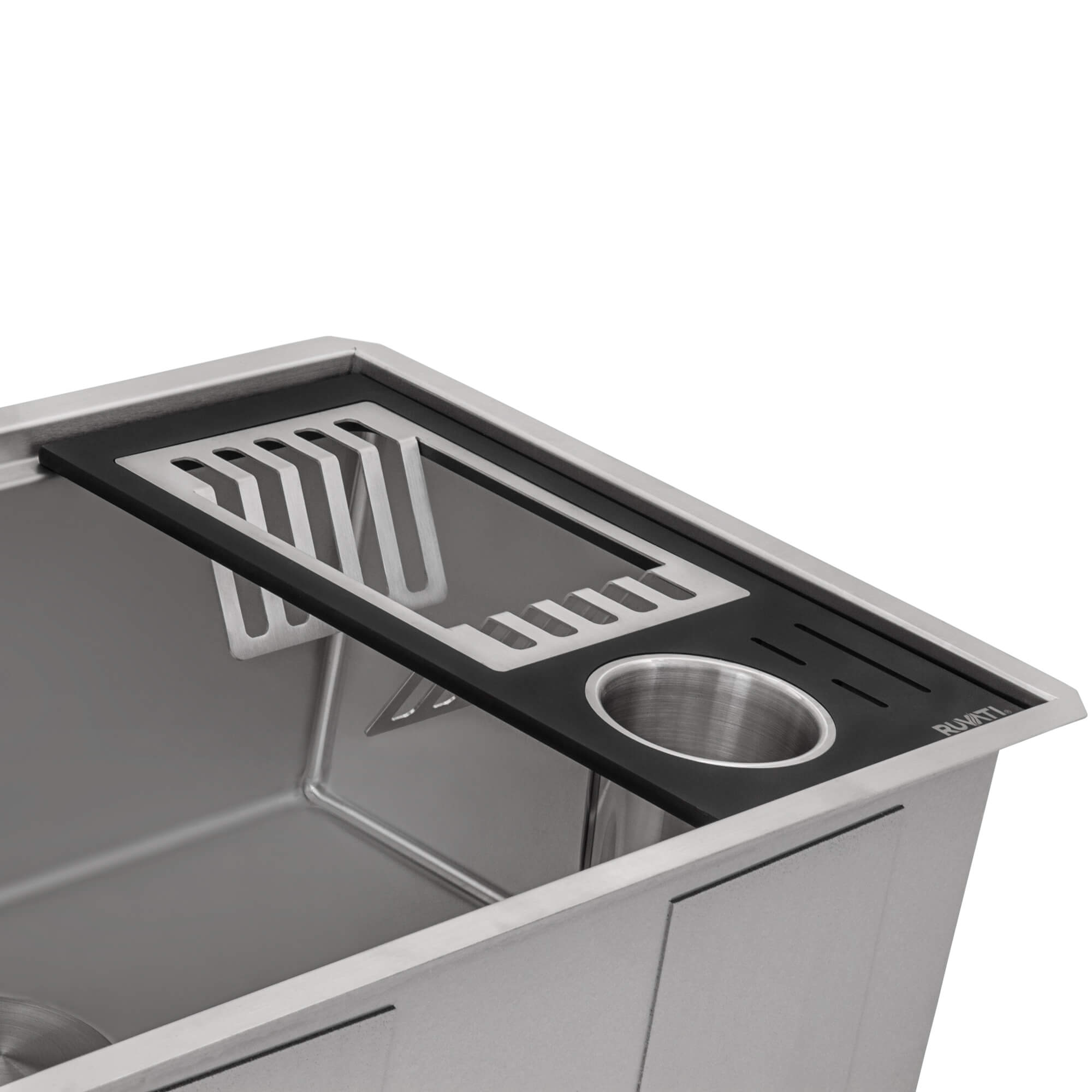 Ruvati Workstation Sink Silverware and Plate Caddie